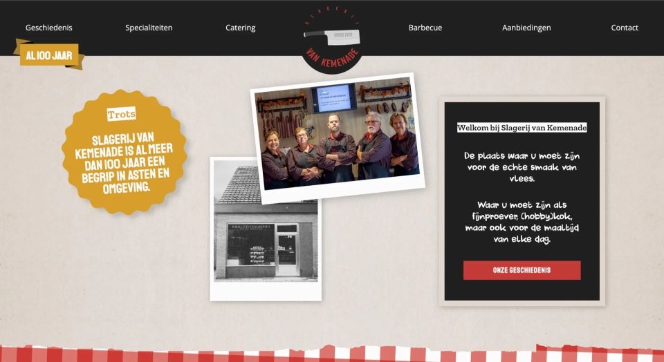 De homepagina van Slagerij van Kemenade