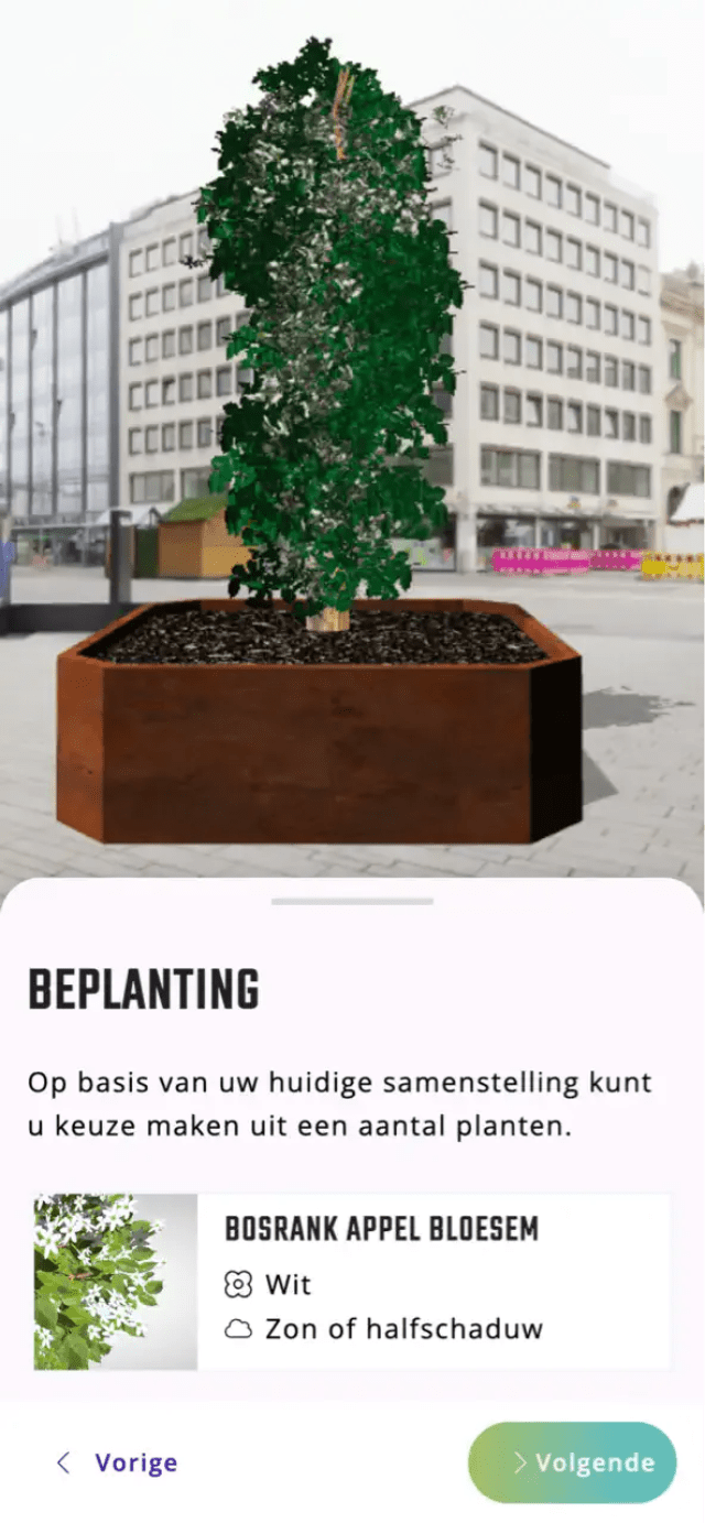 Kies een plantensoort in de Urban Tree configurator