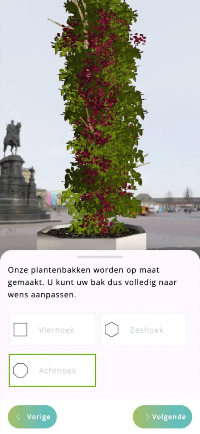 Kies een plantenbak in de Urban Tree configurator